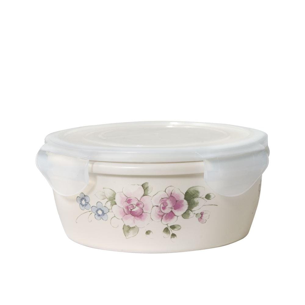 Tea Rose Storage Bowl With Lid