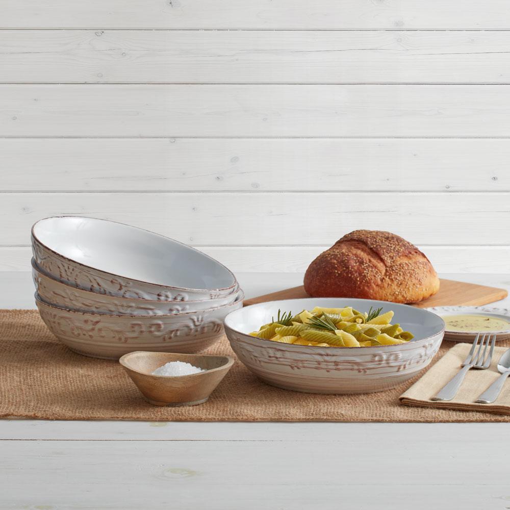 Trellis White Individual Pasta Bowl