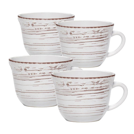 Trellis White Set Of 4 Mugs