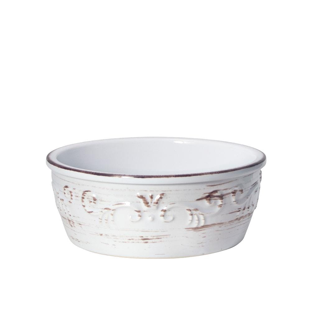 Trellis White Storage Bowl With Lid