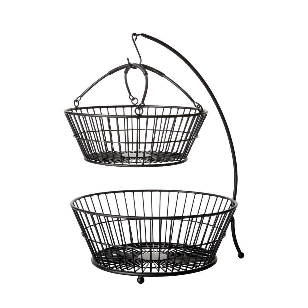 Tully 2 Tier Fruit Storage Basket With Banana Hook