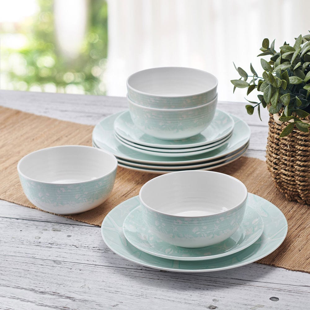 Venice 12 Piece Outdoor Melamine Dinnerware Set, Service For 4