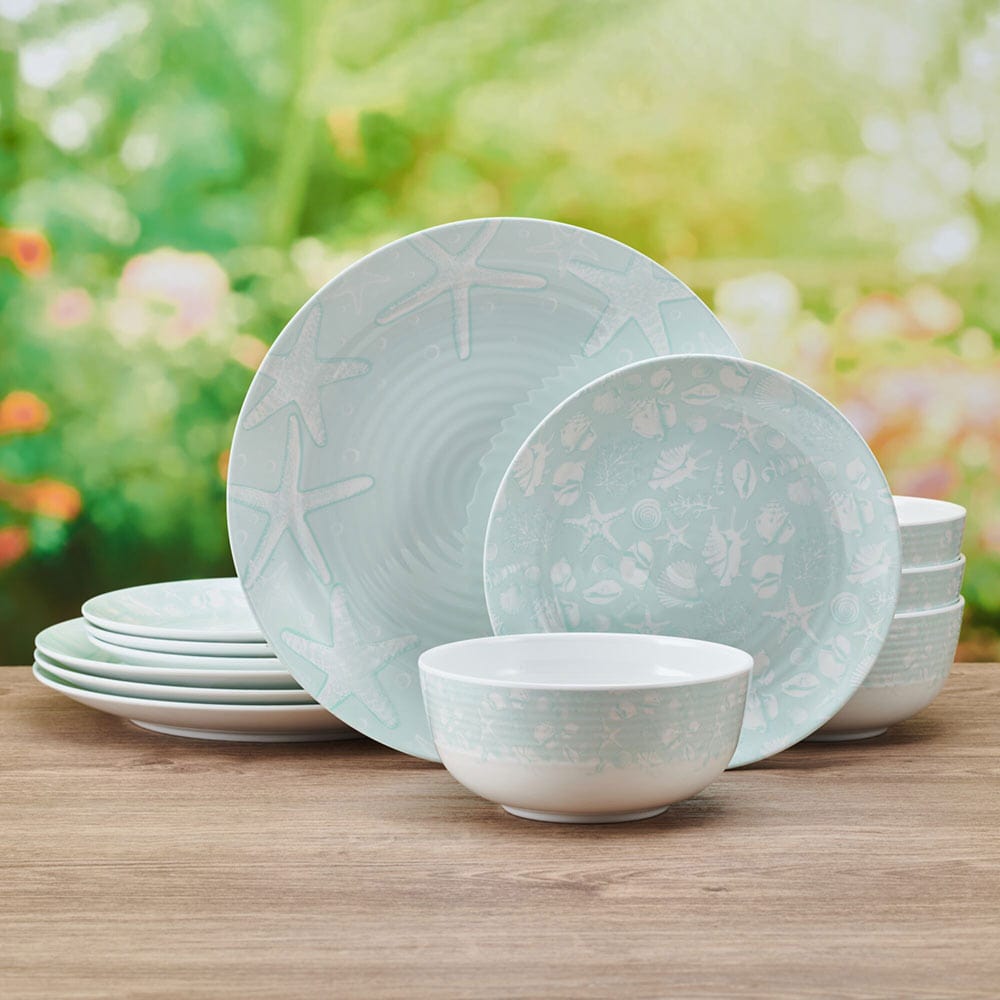 Venice 12 Piece Outdoor Melamine Dinnerware Set, Service For 4