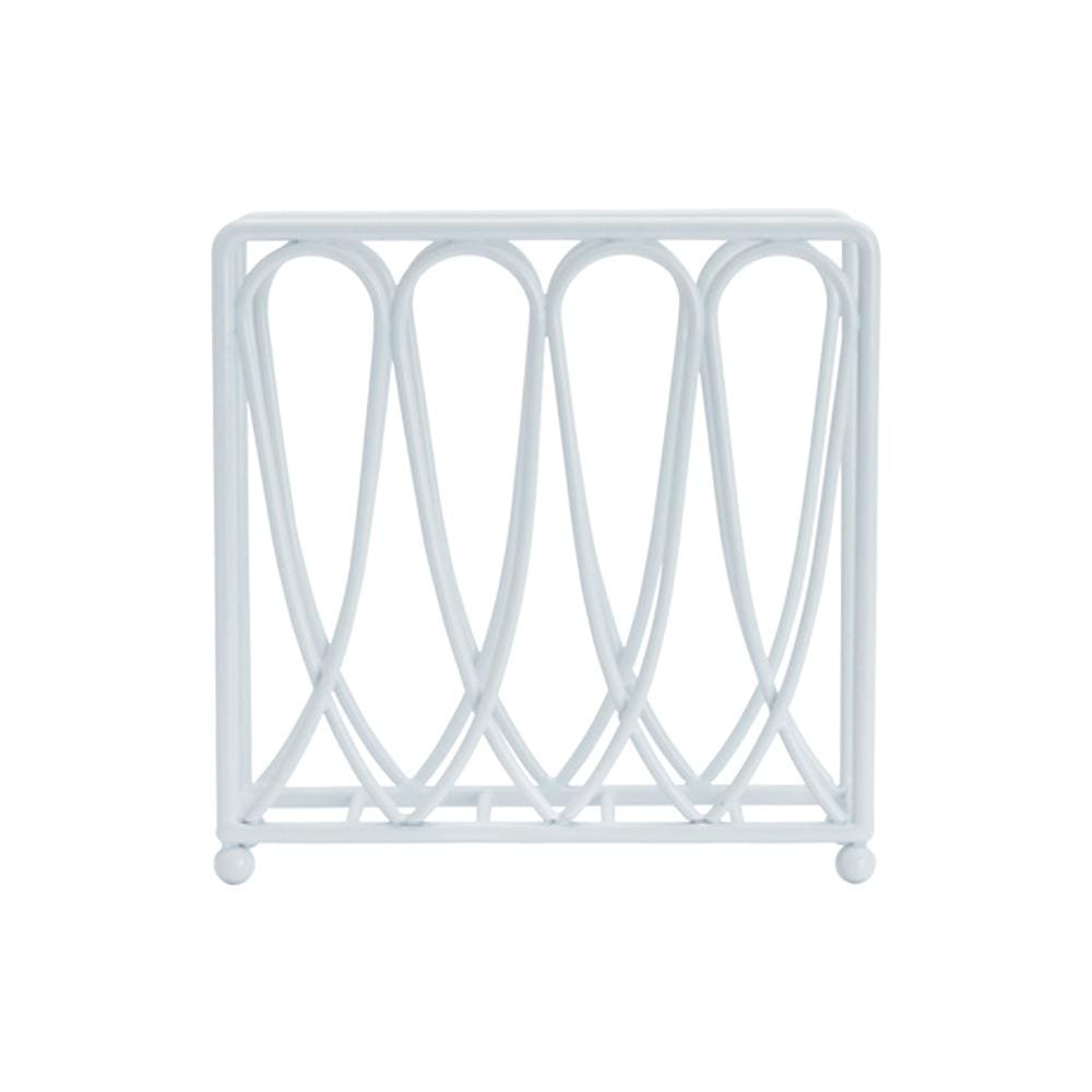 Victorian Loop White Wire Napkin Holder