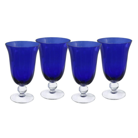 Villa Della Luna Set Of 4 Blue All Purpose Glasses