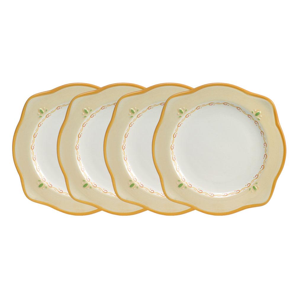 Villa Della Luna Set Of 4 Scalloped Salad Plates