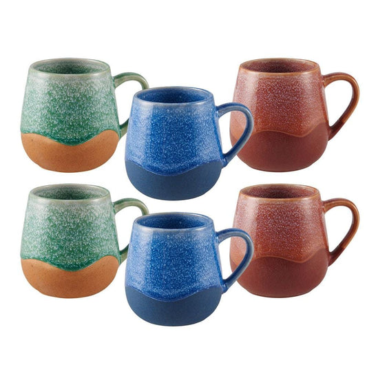 Wave Set Of 6 Reactive Mugs, Assorted