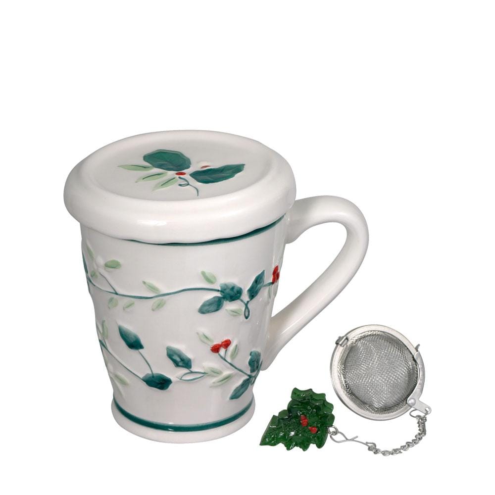 Winterberry Covered Mug With Tea Infuser