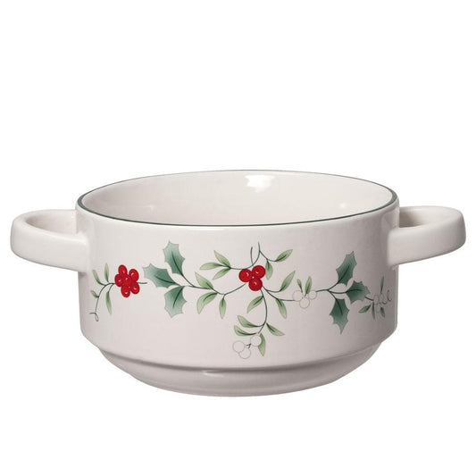 Winterberry Double Handled Soup Bowl