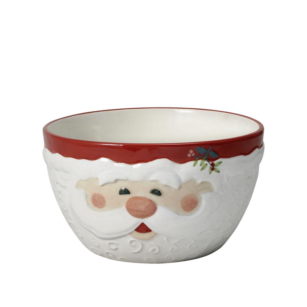 Winterberry Jolly Santa Sculpted Cereal Bowl