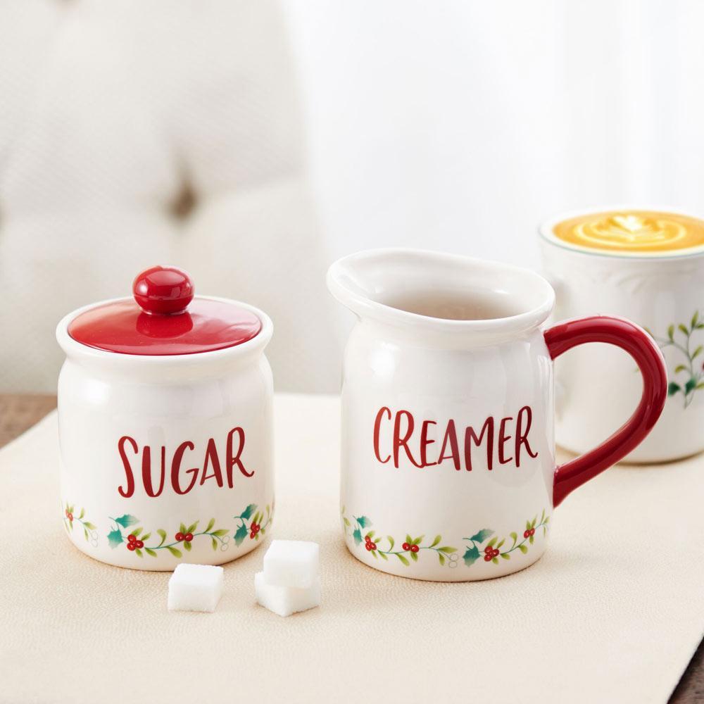 Winterberry Red Sugar And Creamer Set