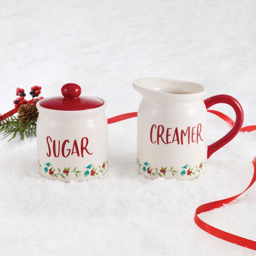 Winterberry Red Sugar And Creamer Set