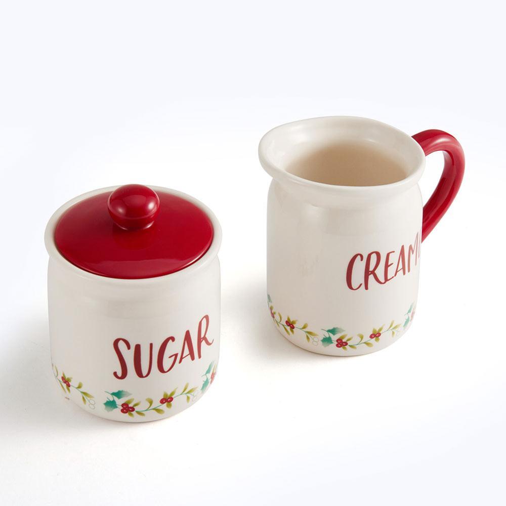 Winterberry Red Sugar And Creamer Set