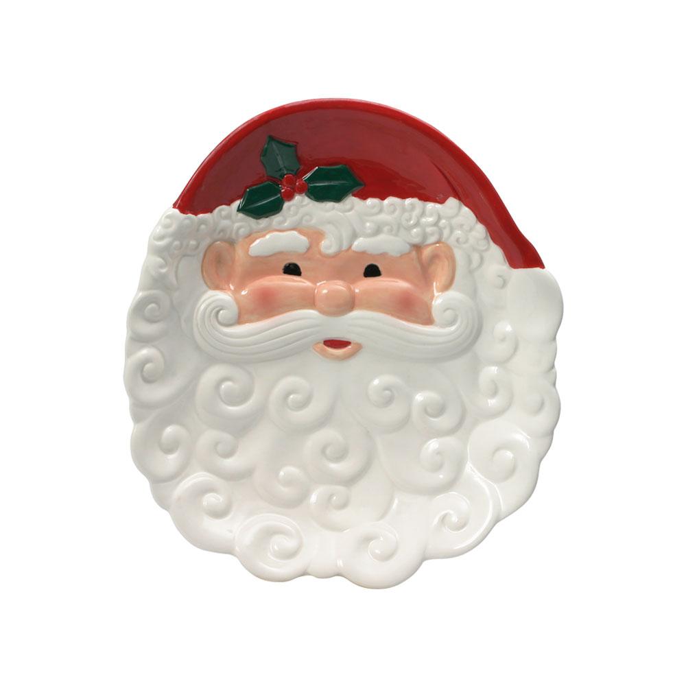 Winterberry Santa Figural Cookie Plate