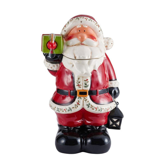 Winterberry Oversized Santa With LED Cookie Jar, 20 Inch