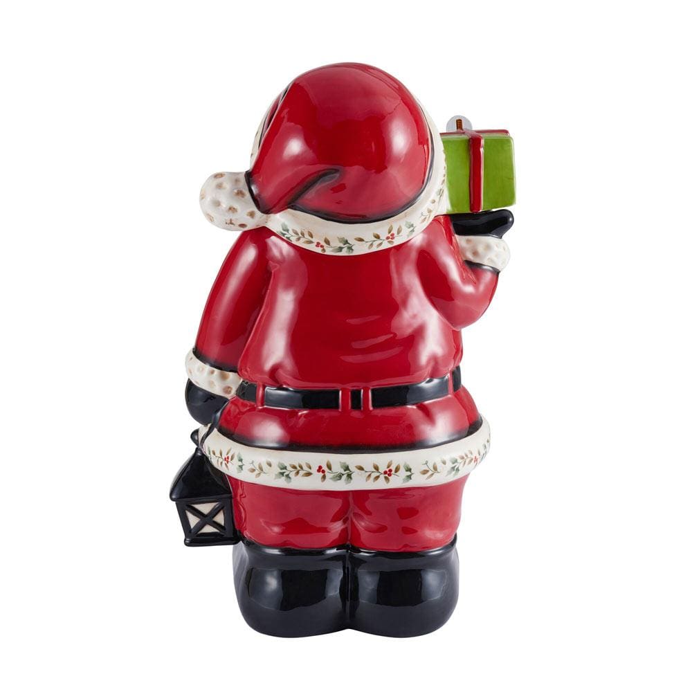 Winterberry Oversized Santa With LED Cookie Jar, 20 Inch