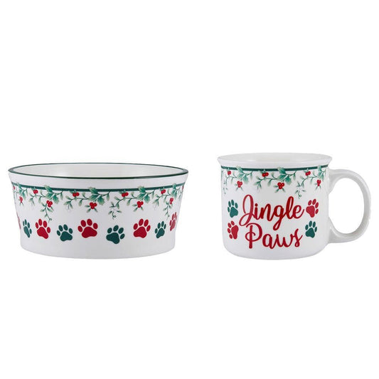 Winterberry Sentiment Mug And Pet Bowl Set