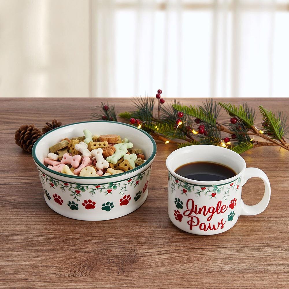 Winterberry Sentiment Mug And Pet Bowl Set