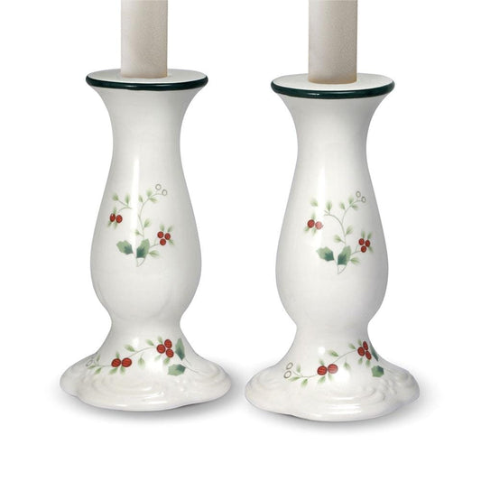 Winterberry Set Of 2 Candleholders