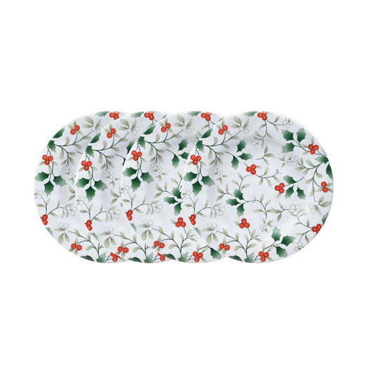 Winterberry Set Of 4 Outdoor Melamine Salad Plates