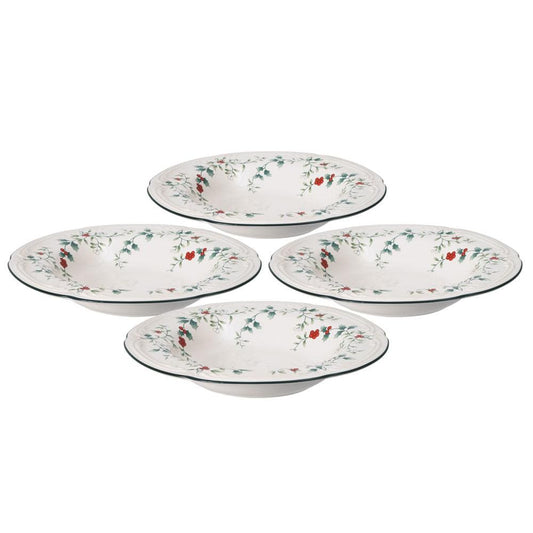 Winterberry Set Of 4 Rim Soup Bowls