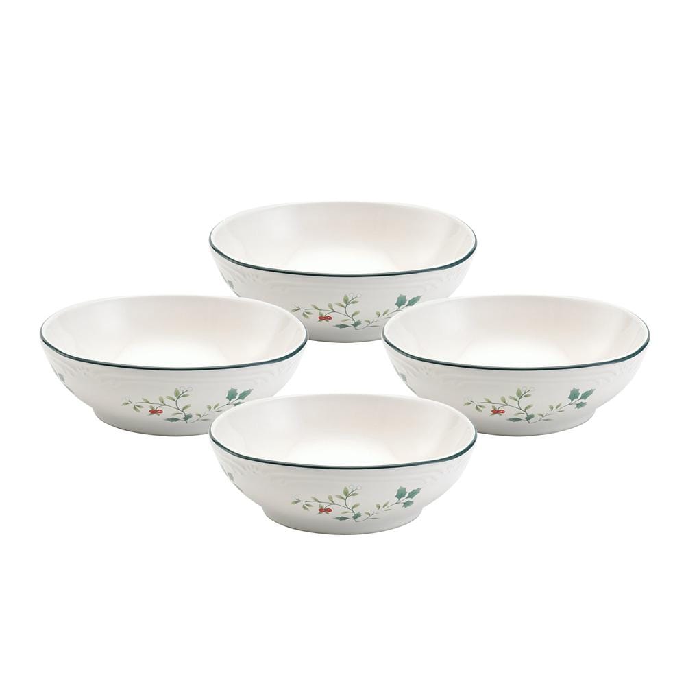 Winterberry Set Of 4 Square Soup Cereal Bowls