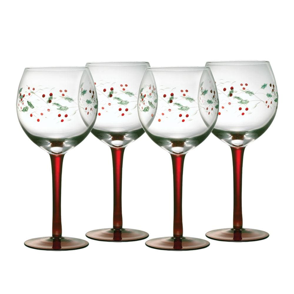 Winterberry Set Of 4 Wine Goblets