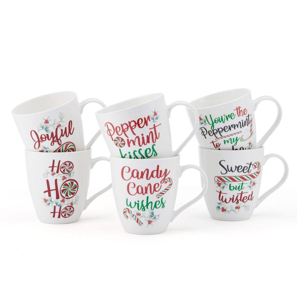 Winterberry Set Of 6 Sentiment Mugs