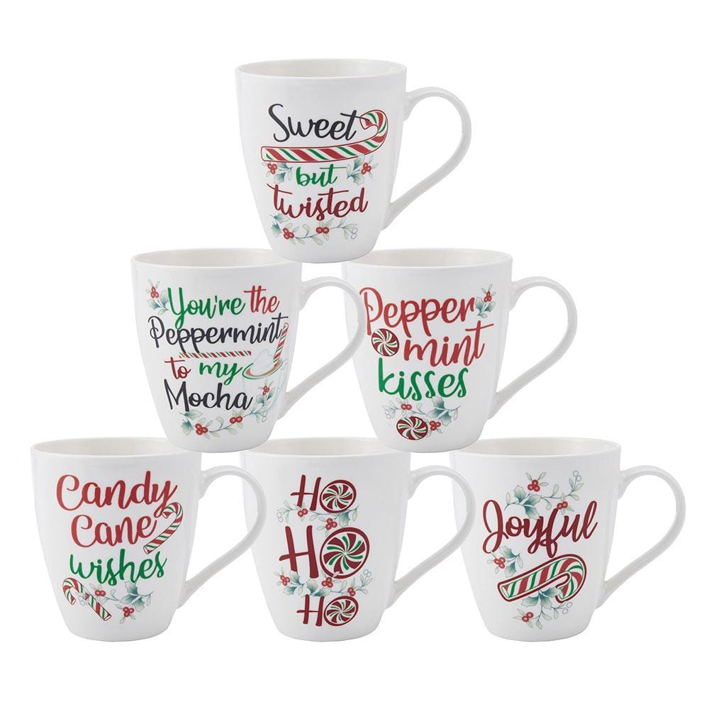 Winterberry Set Of 6 Sentiment Mugs