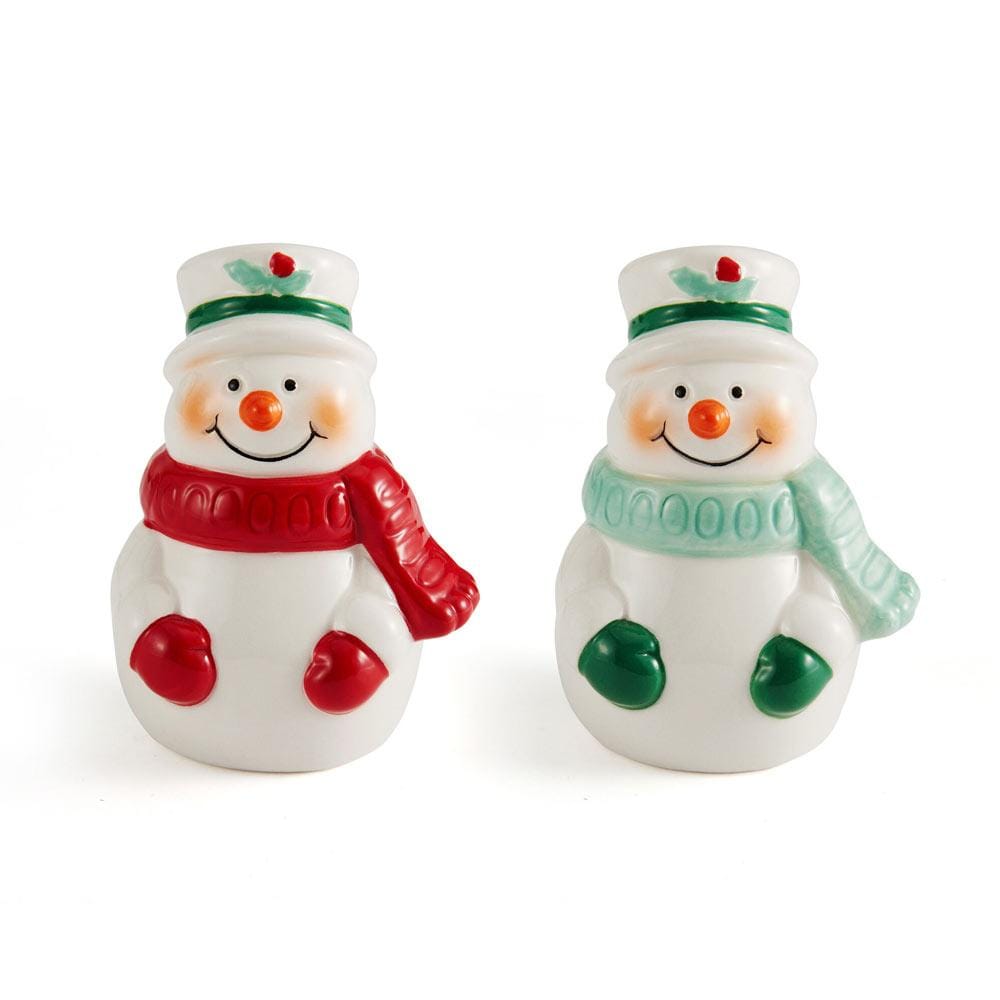 Winterberry Snowman Scarf Salt And Pepper Set