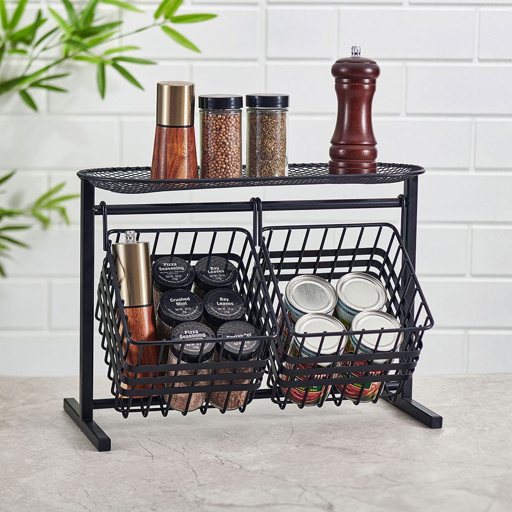 Wrapped Band 2 Tier Storage Basket