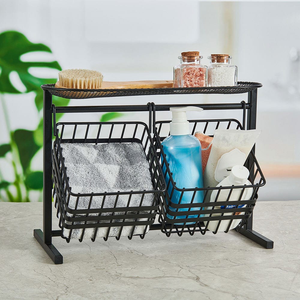 Wrapped Band 2 Tier Storage Basket